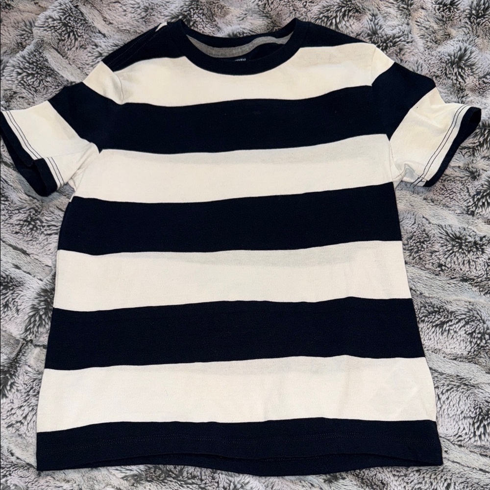 Old Navy Boys- Navy Blue and White Striped  T-Shirt